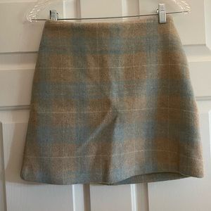 Olive Clothing Plaid Wool Skirt